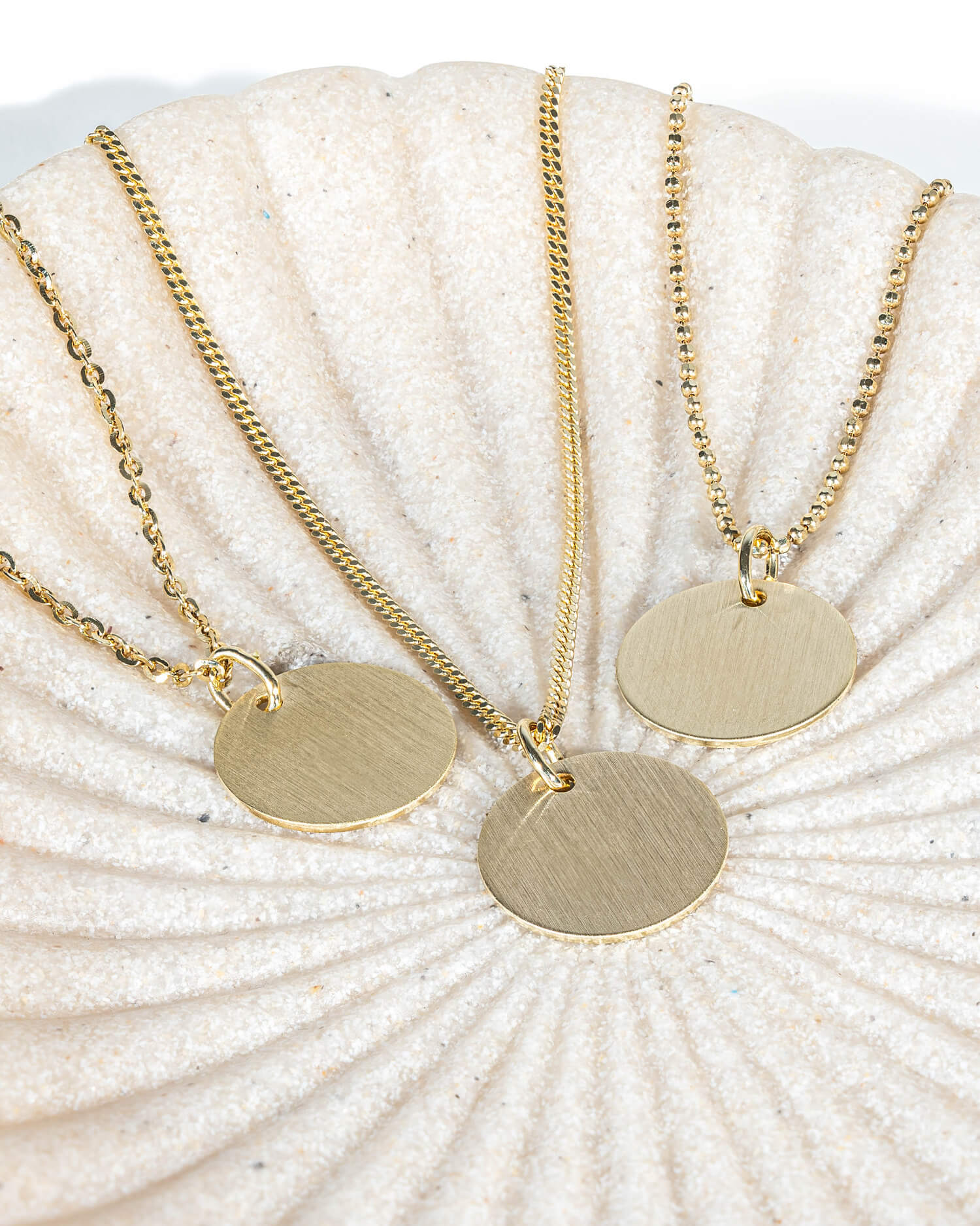 Engraving plate necklace pendant round 14mm