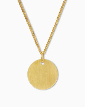 Engraving plate necklace pendant round 14mm