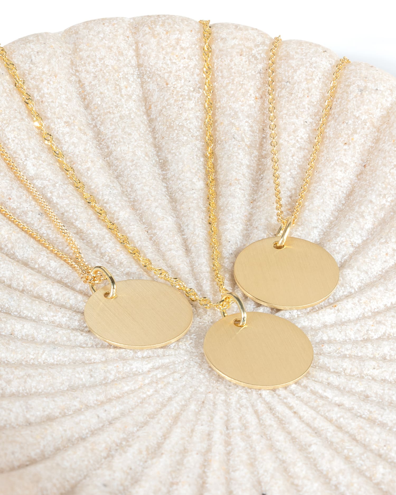 Engraving plates necklace pendant round 14mm