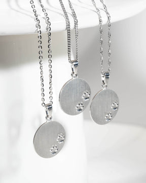 Engraving plates necklace pendant paw print 16mm
