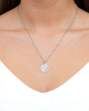 Engraving plates necklace pendant paw print 16mm