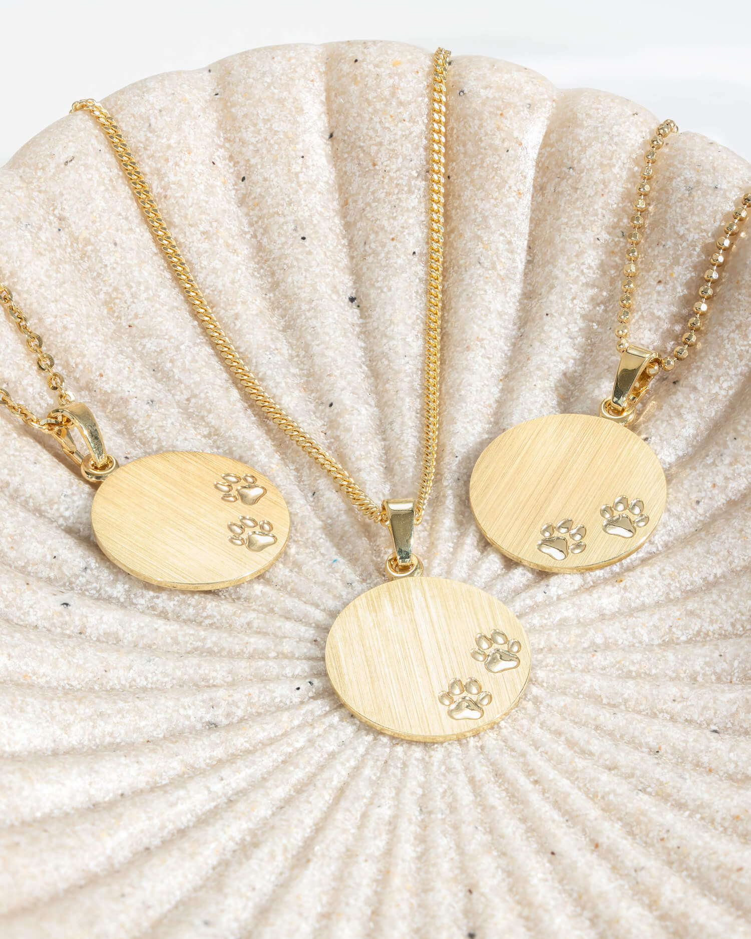 Engraving plates necklace pendant paw print 16mm
