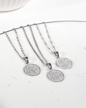 Engraving plates necklace pendant tree of life 12mm