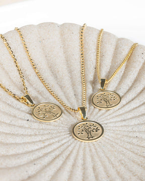 Engraving plates necklace pendant tree of life 12mm