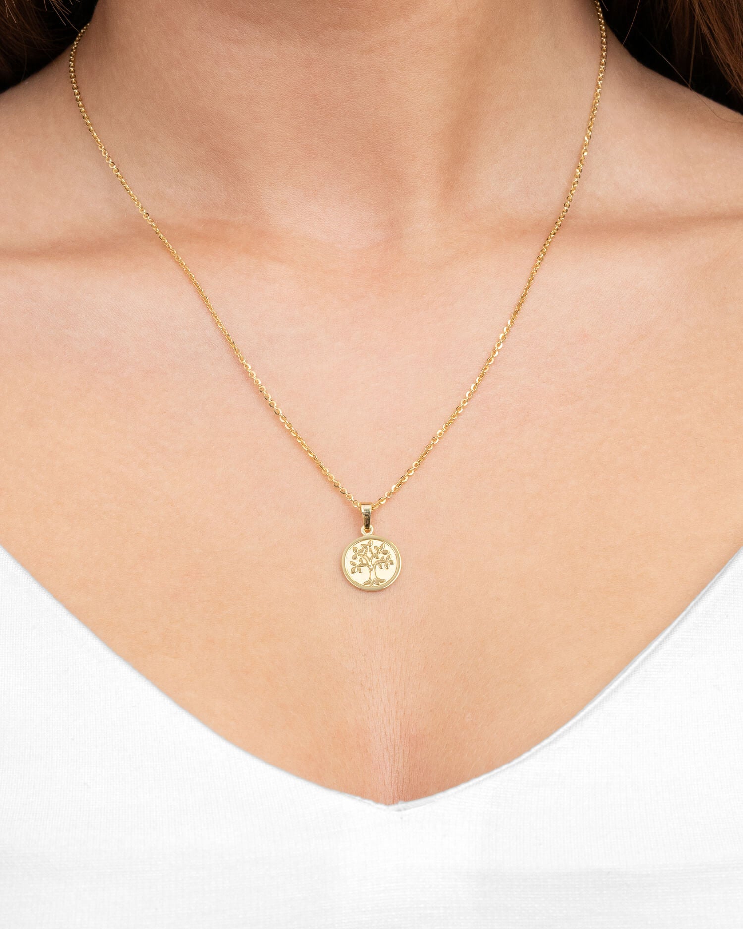 Engraving plates necklace pendant tree of life 12mm