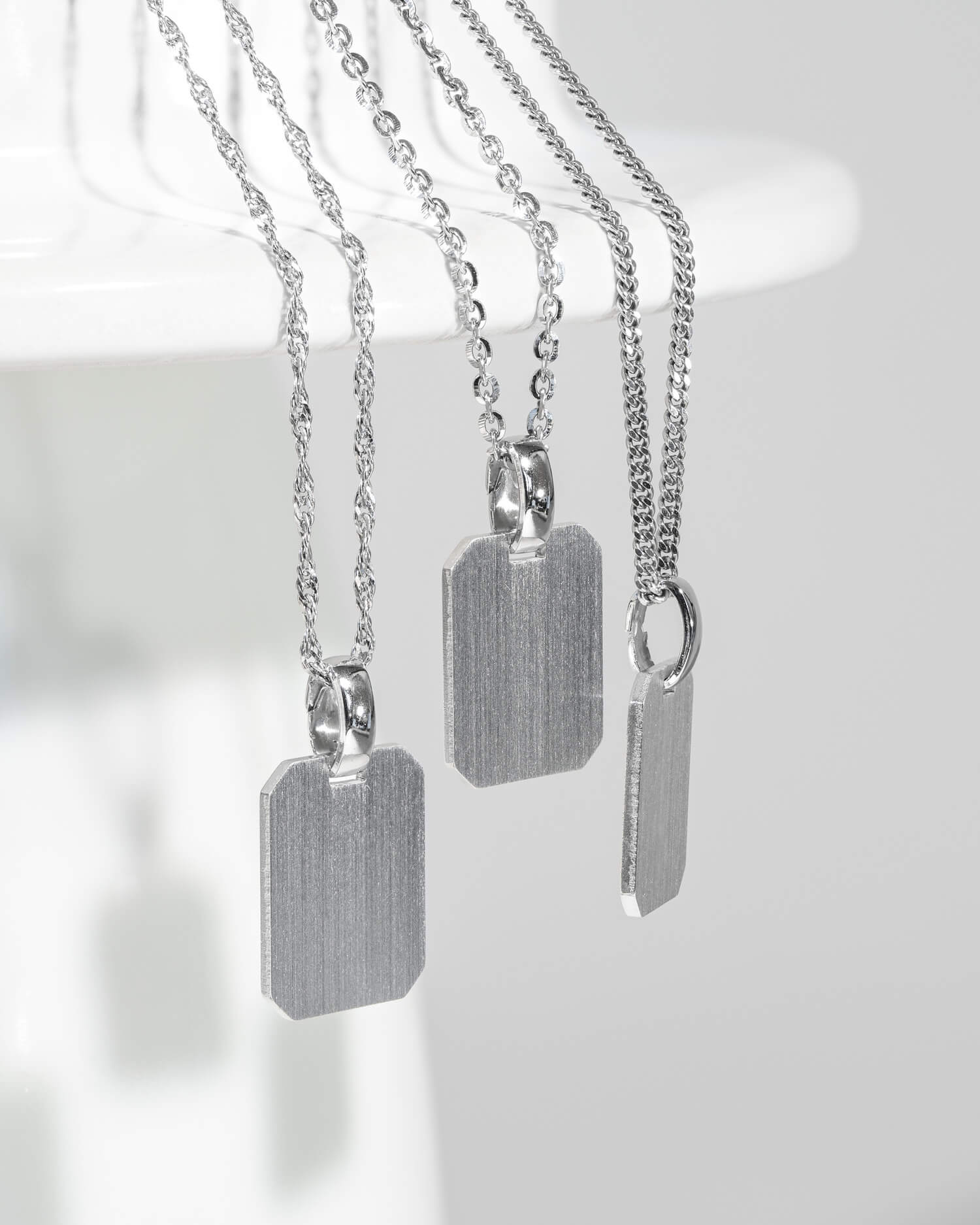 Footprint engraving plates necklace pendant square