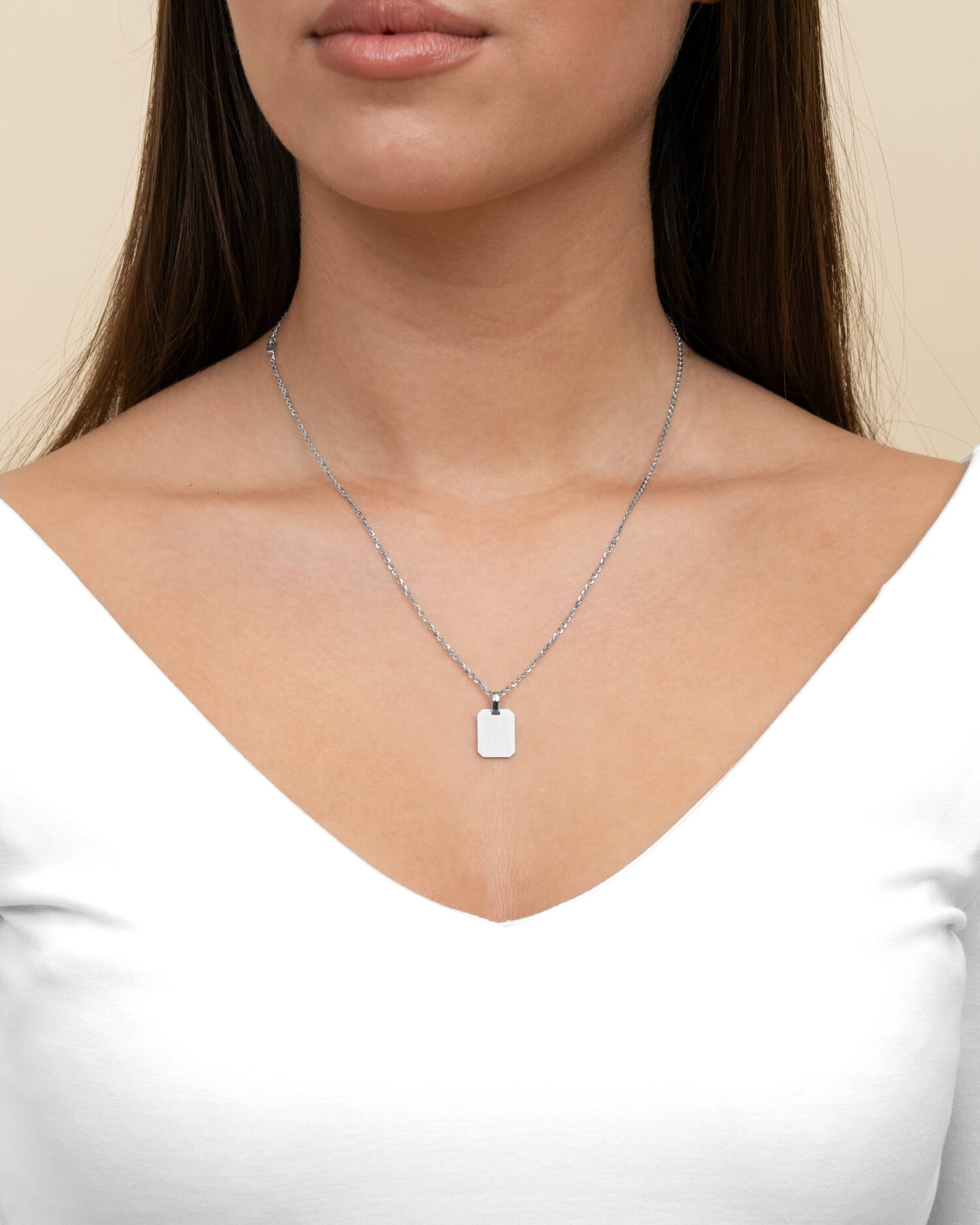 Graphic uploud engraving plates necklace pendant square