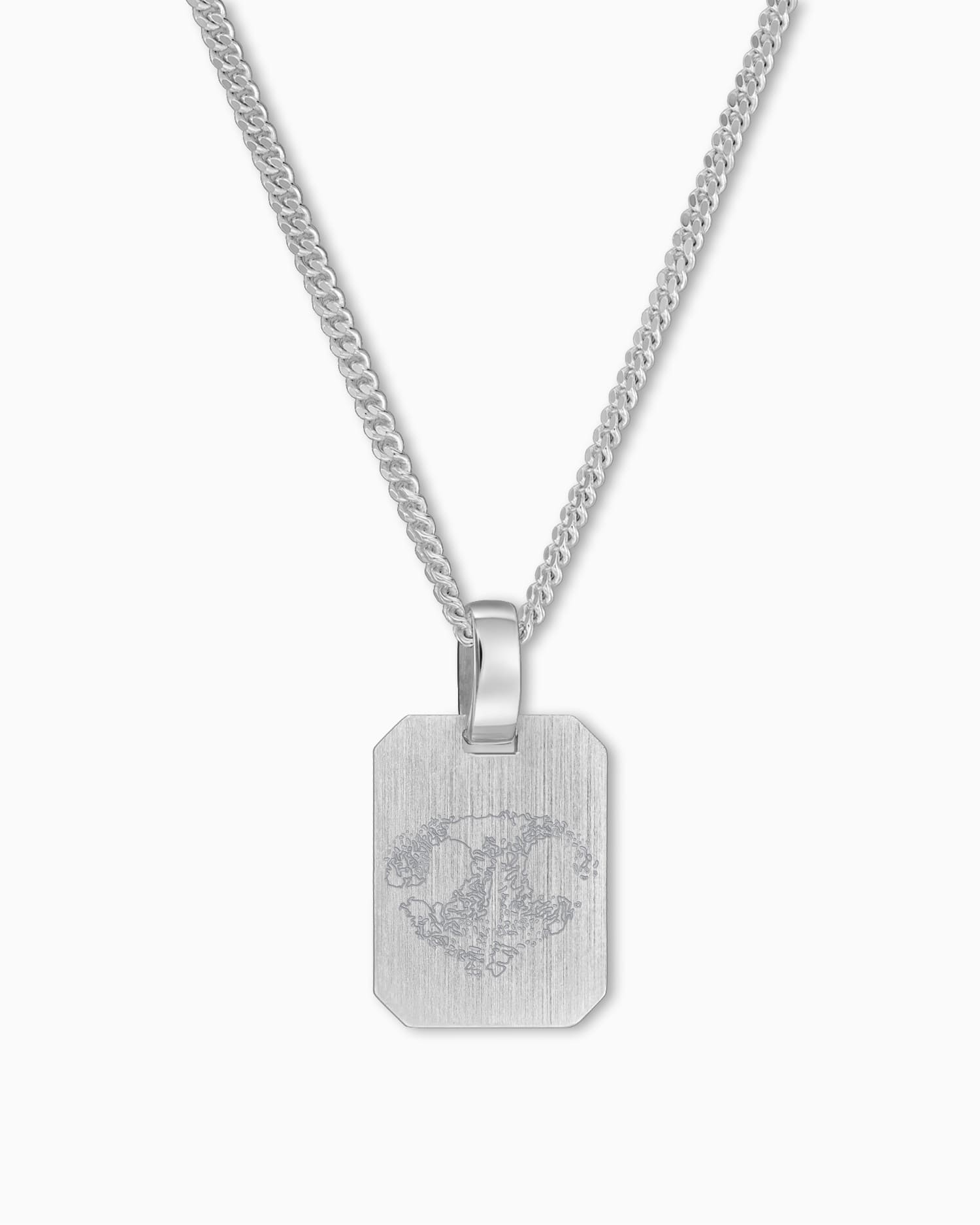 Nose print engraving plates necklace pendant square