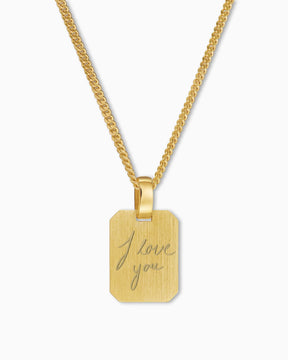 Handwriting Uploud Engraving Plates Necklace Pendant Square