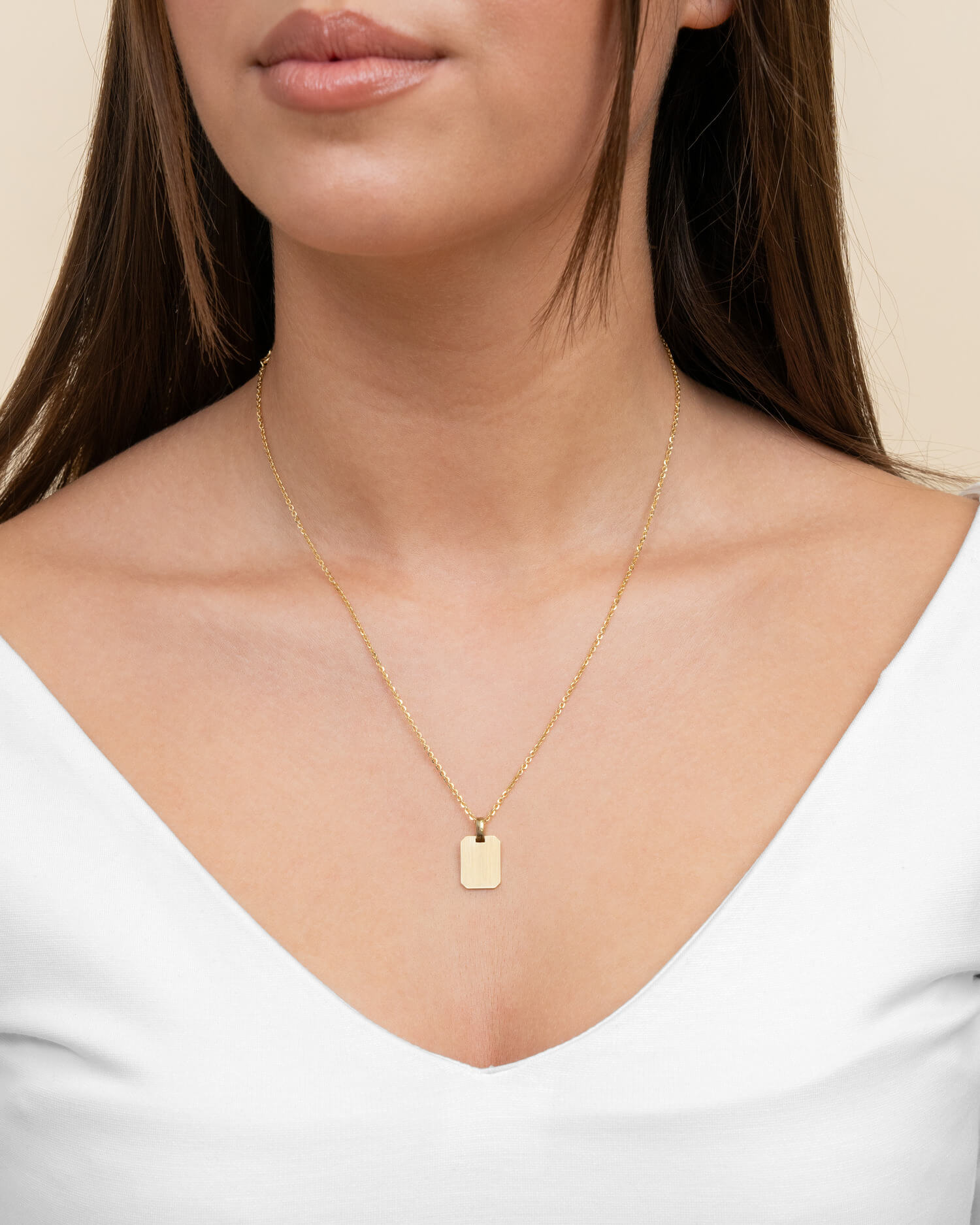 Handwriting Uploud Engraving Plates Necklace Pendant Square