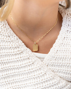 Engraving plates necklace pendant square