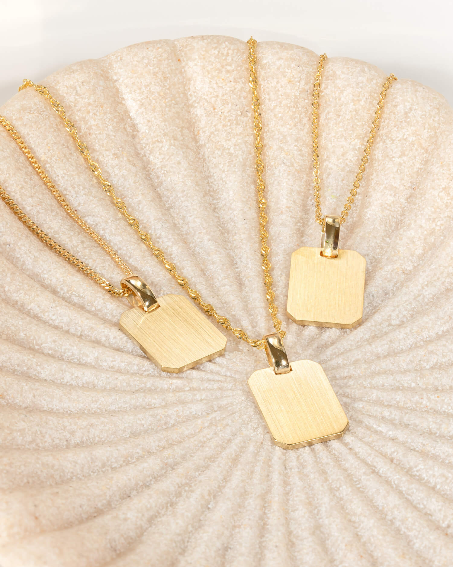 Handprint engraving plates necklace pendant square