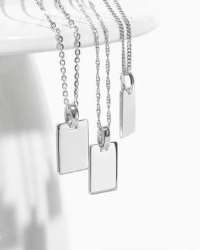 Graphic uploud engraving plates necklace pendant square