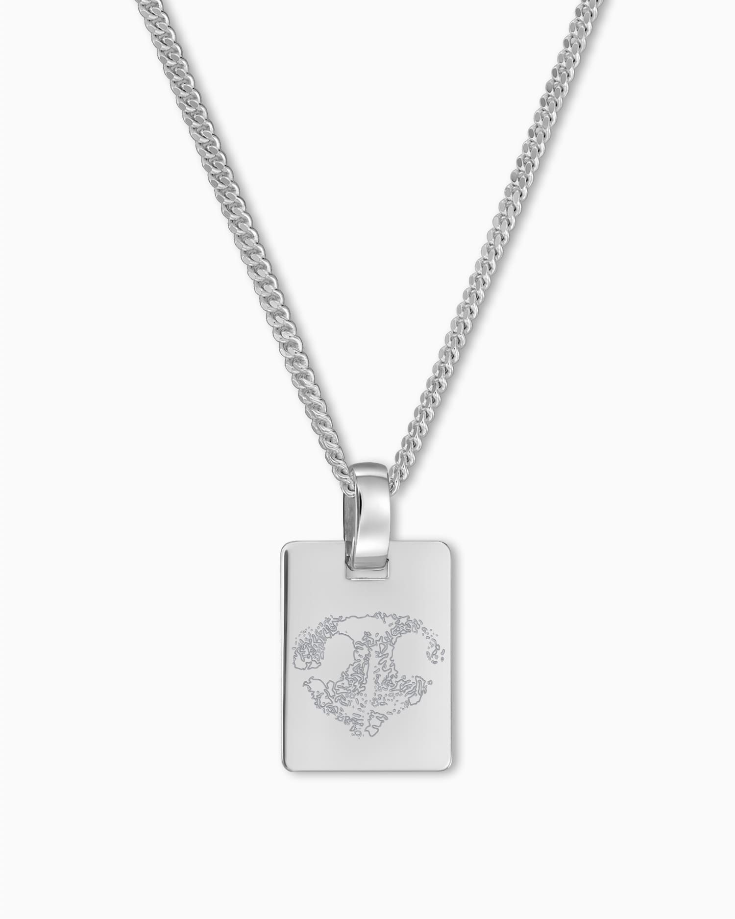 Nose print engraving plates necklace pendant square
