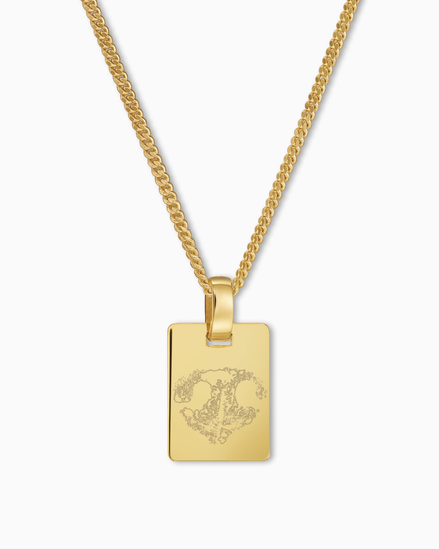 Nose print engraving plates necklace pendant square