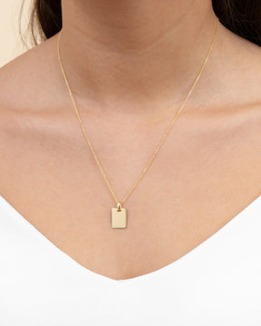 Coordinates engraving plates necklace pendant square