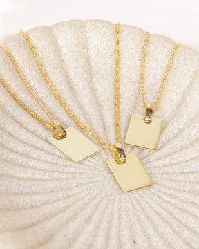 Engraving plates necklace pendant square