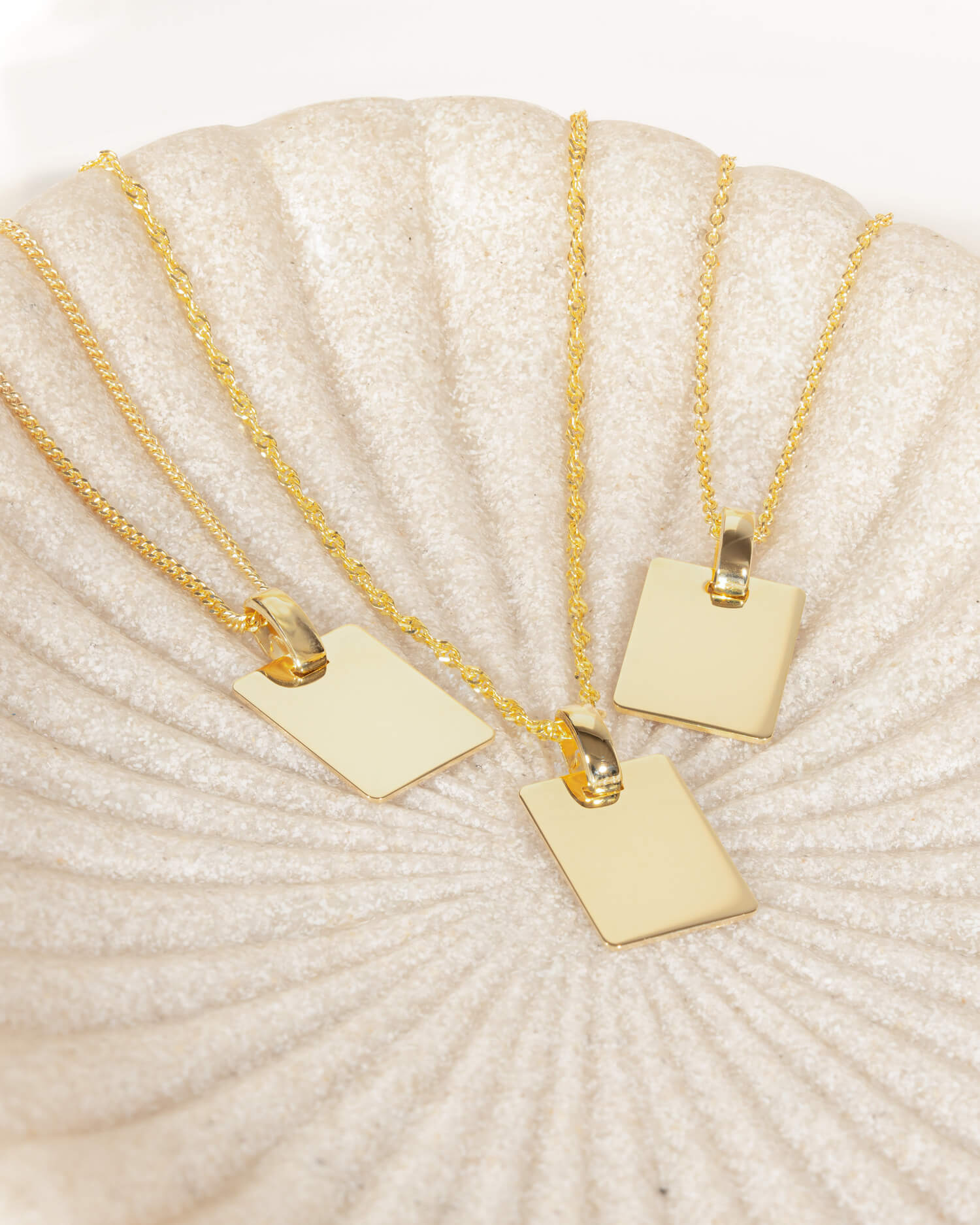Engraving plates necklace pendant square