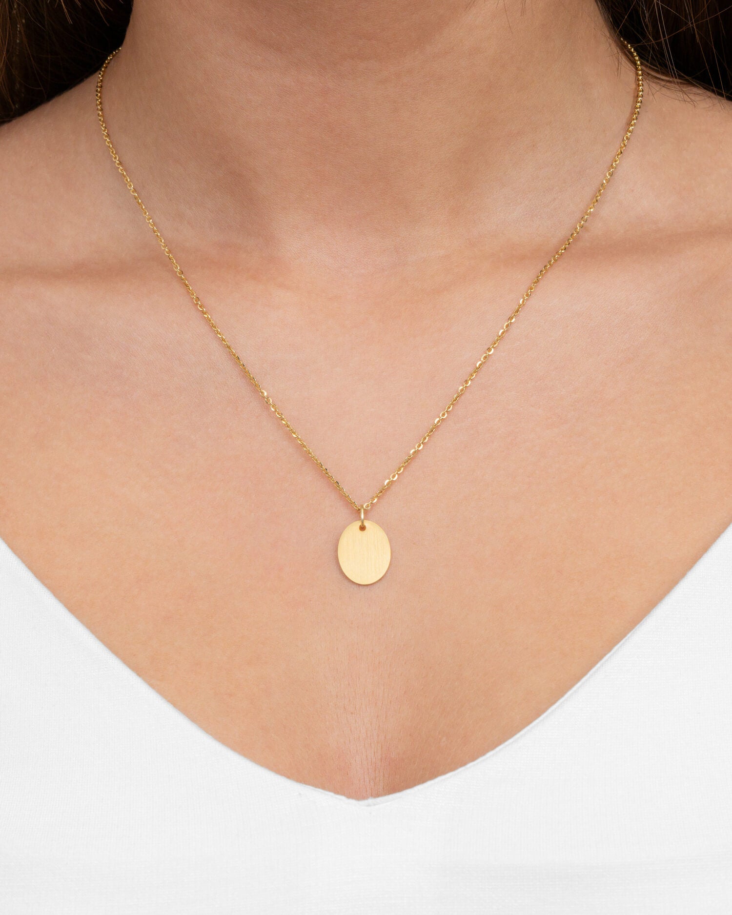Handprint engraving plates necklace pendant oval