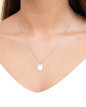Engraving plates necklace pendant oval