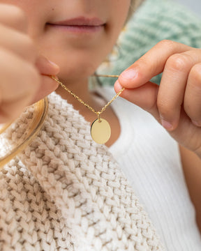 Child symbols engraving plates necklace pendant oval