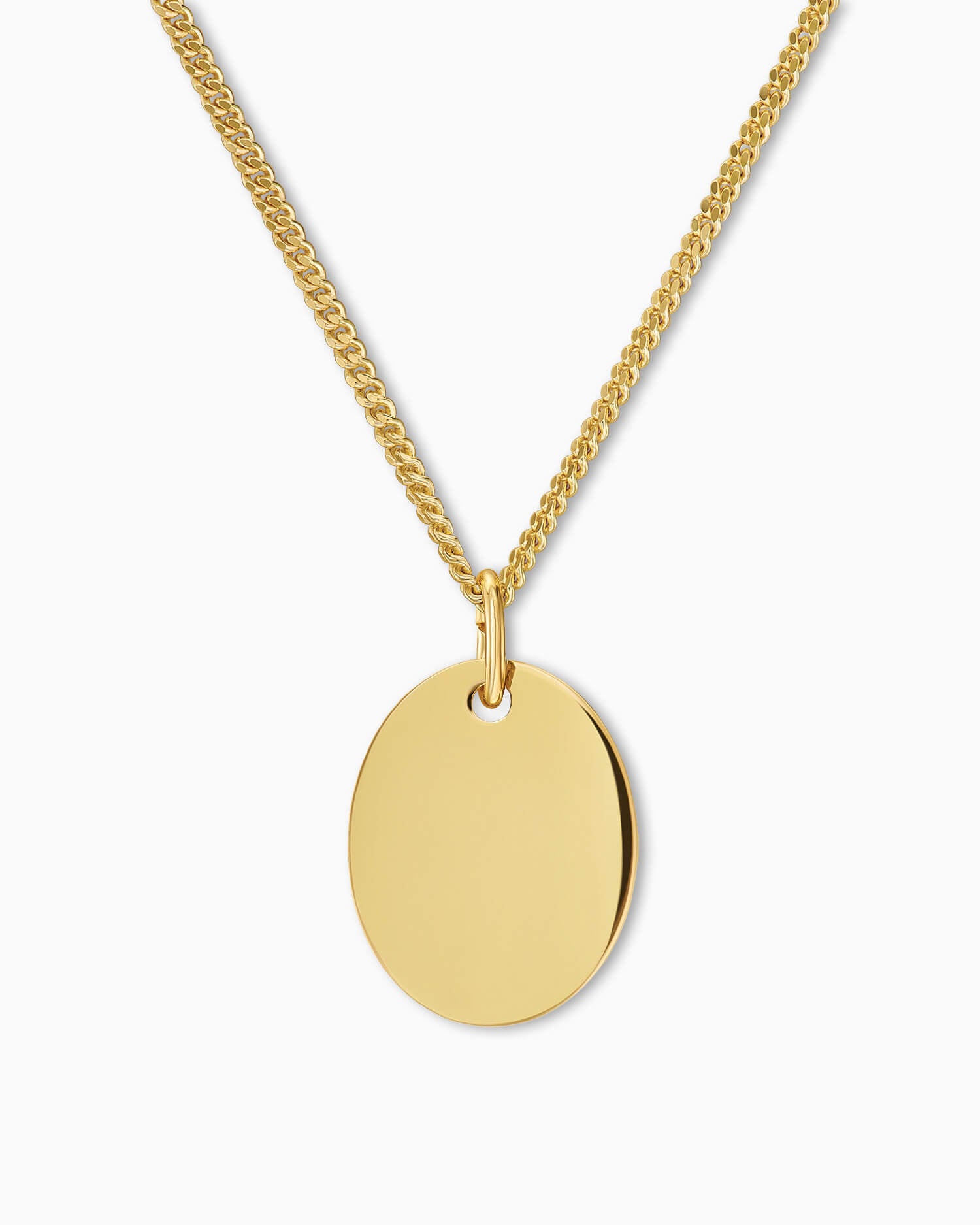 Engraving plates necklace pendant oval