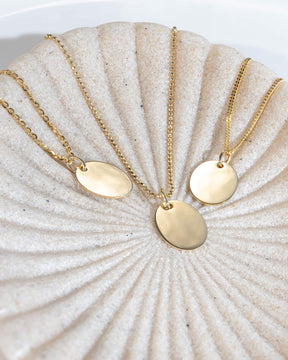 Footprint engraving plates necklace pendant oval