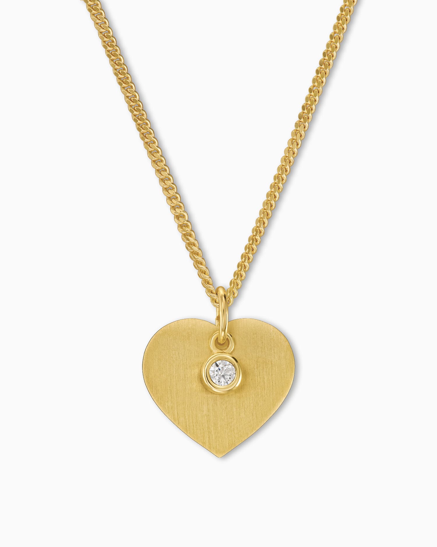 Heart necklace engraving plate pendant zirconia