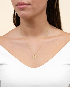 Heart necklace engraving plate pendant zirconia