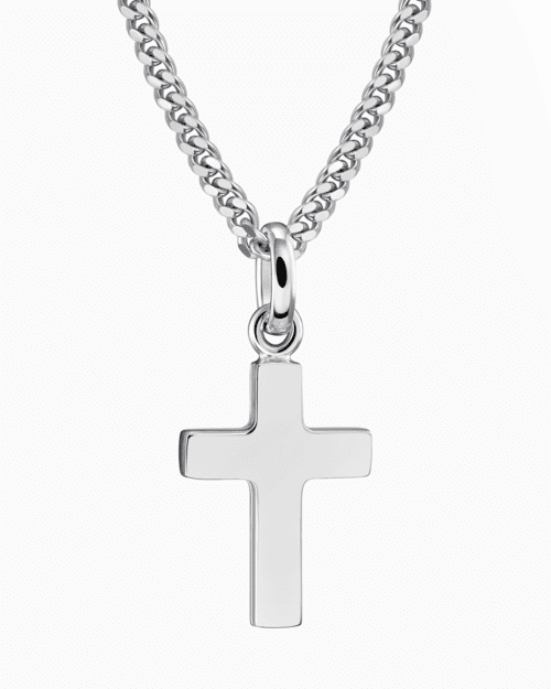 Cross pendant necklaces for men - 925 silver rhodium-plated