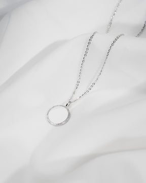 Graphic uploud engraving plates necklace pendant round zirconia 16mm
