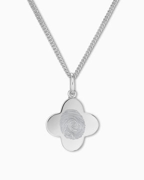 Fingerprint cloverleaf necklace engraving plate