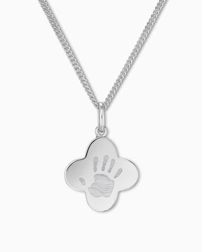 Handprint cloverleaf necklace engraving plate