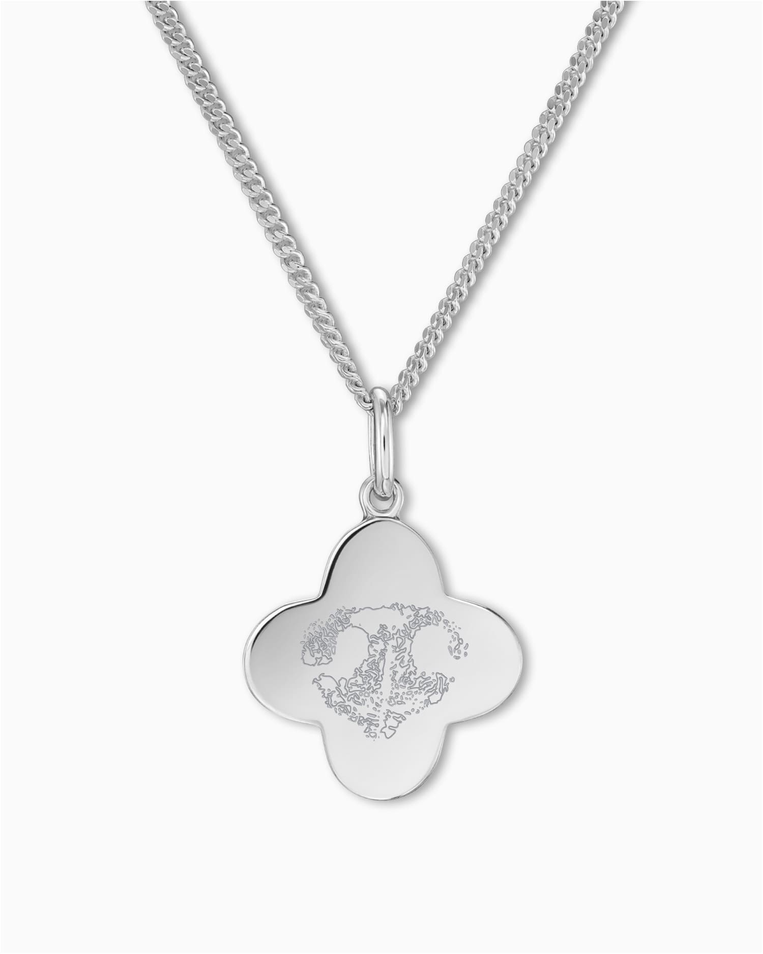 Nose print cloverleaf necklace engraving plate