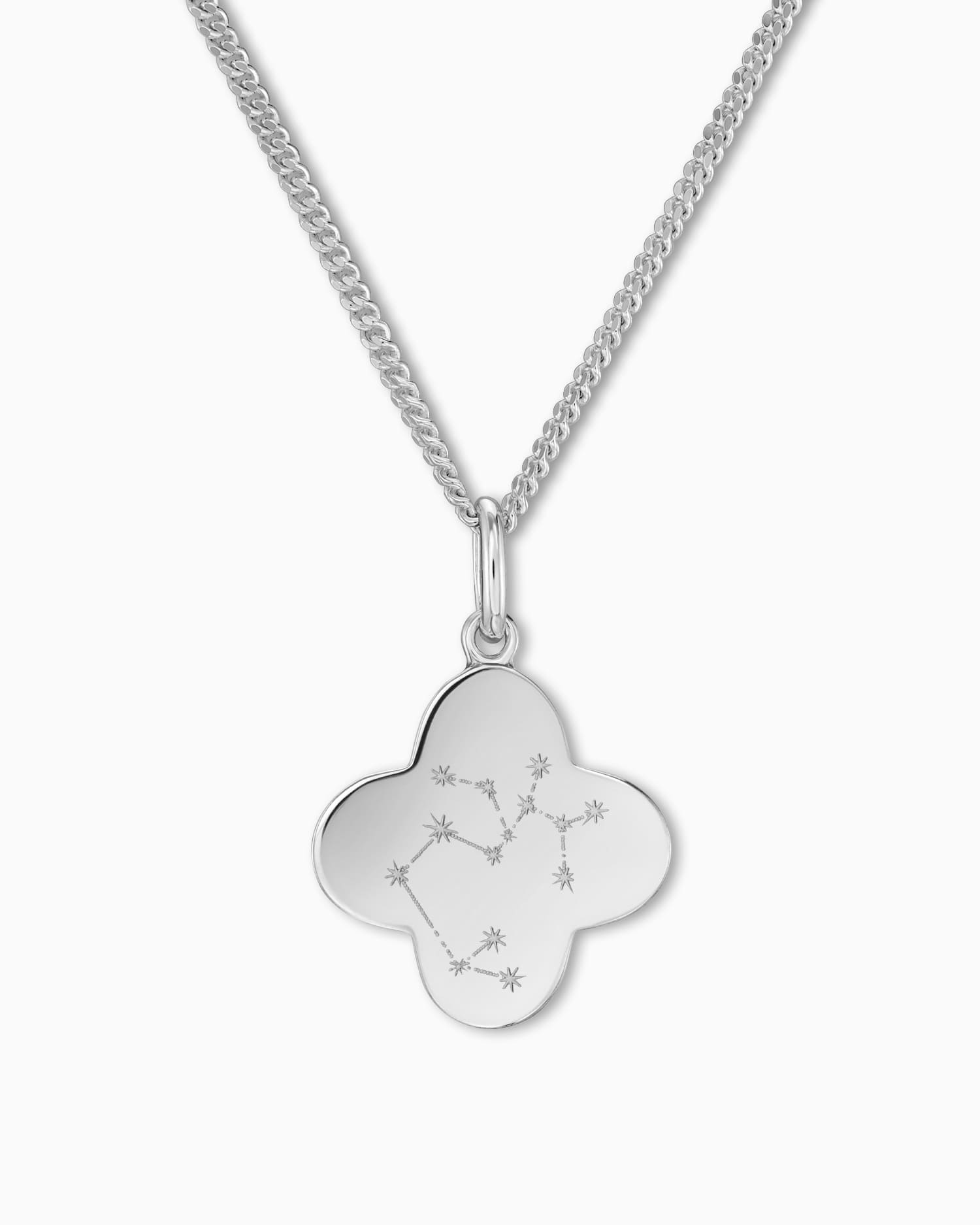 Zodiac sign cloverleaf necklace engraving plate