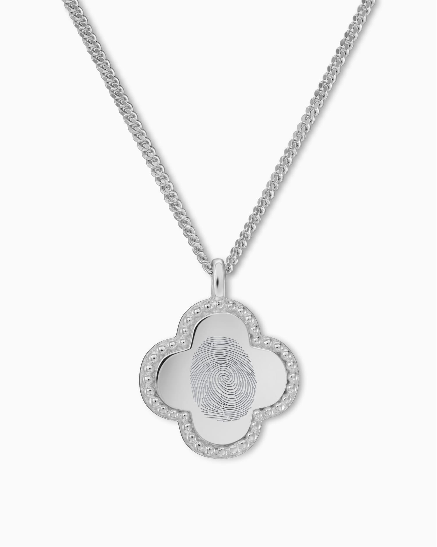 Fingerprint cloverleaf necklace engraving plate