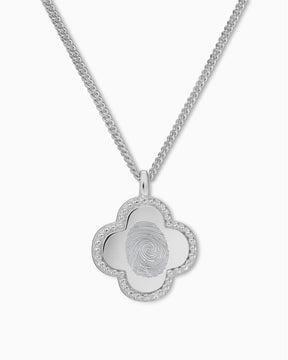 Fingerprint cloverleaf necklace engraving plate