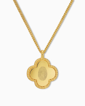 Fingerprint cloverleaf necklace engraving plate