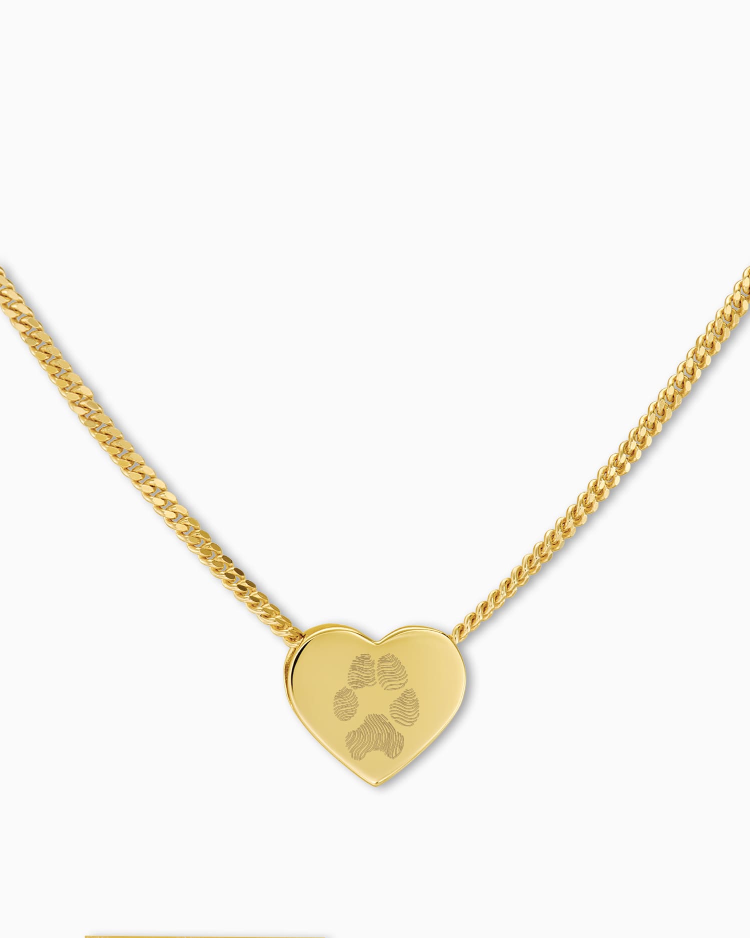 Paw print heart necklace engraving plate pendant - Gravurschmuck.de