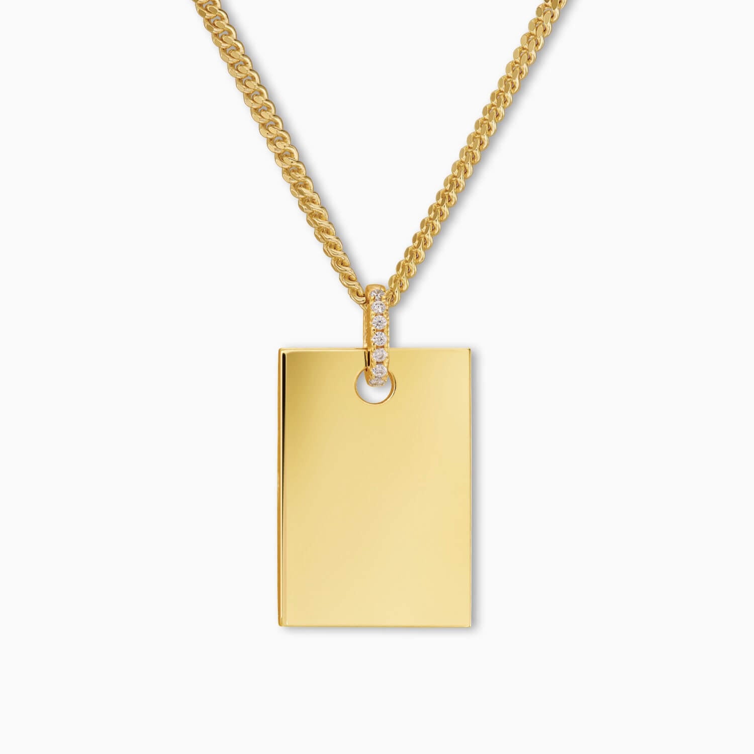 Square pendant necklaces for children/babies - 925 silver 18k gold-plated