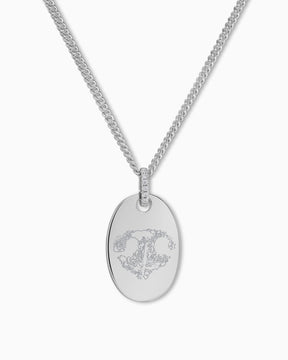 Nose print engraving plates necklace pendant zirconia oval