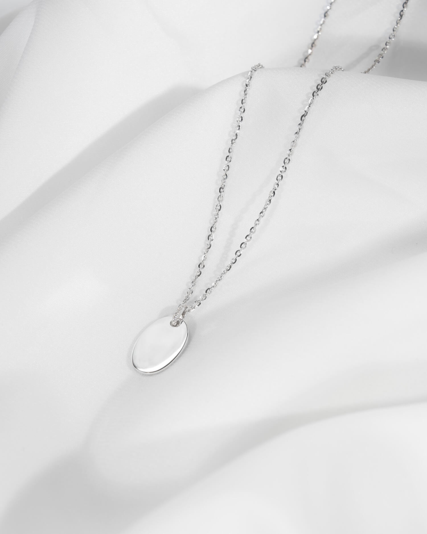 Engraving plates necklace pendant zirconia oval