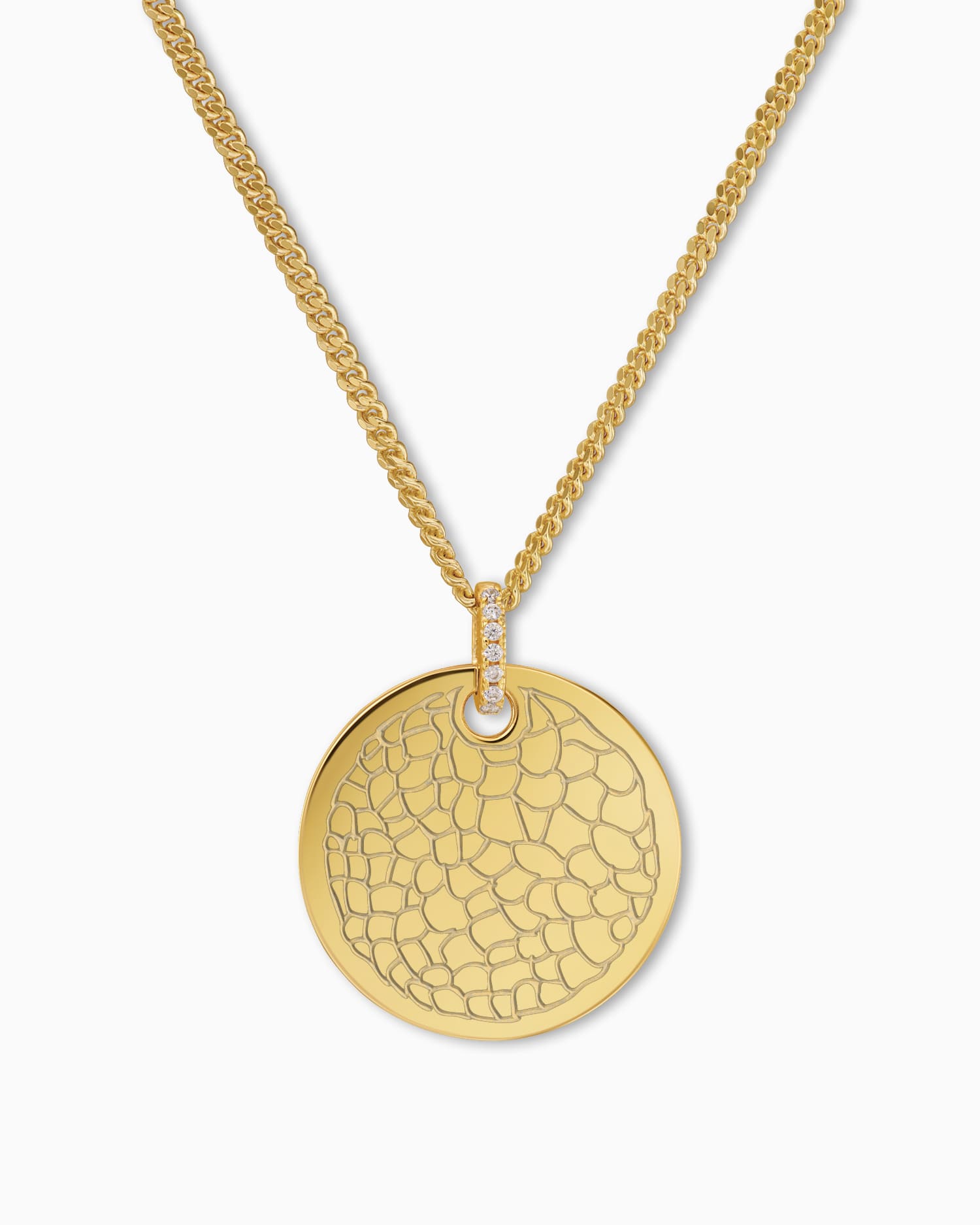 Nose print engraving plates necklace pendant zirconia round