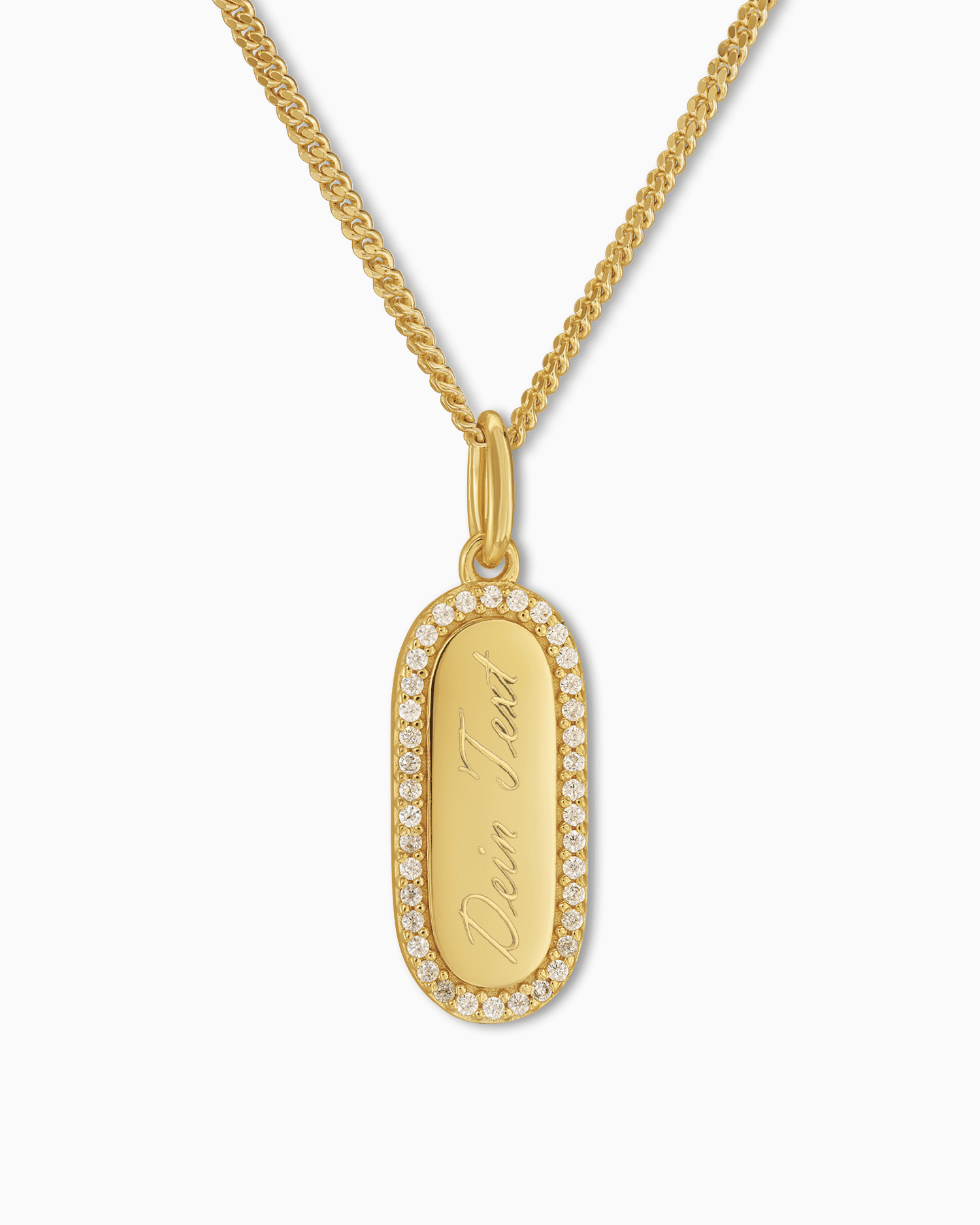 Engraving plates necklace pendant zirconia