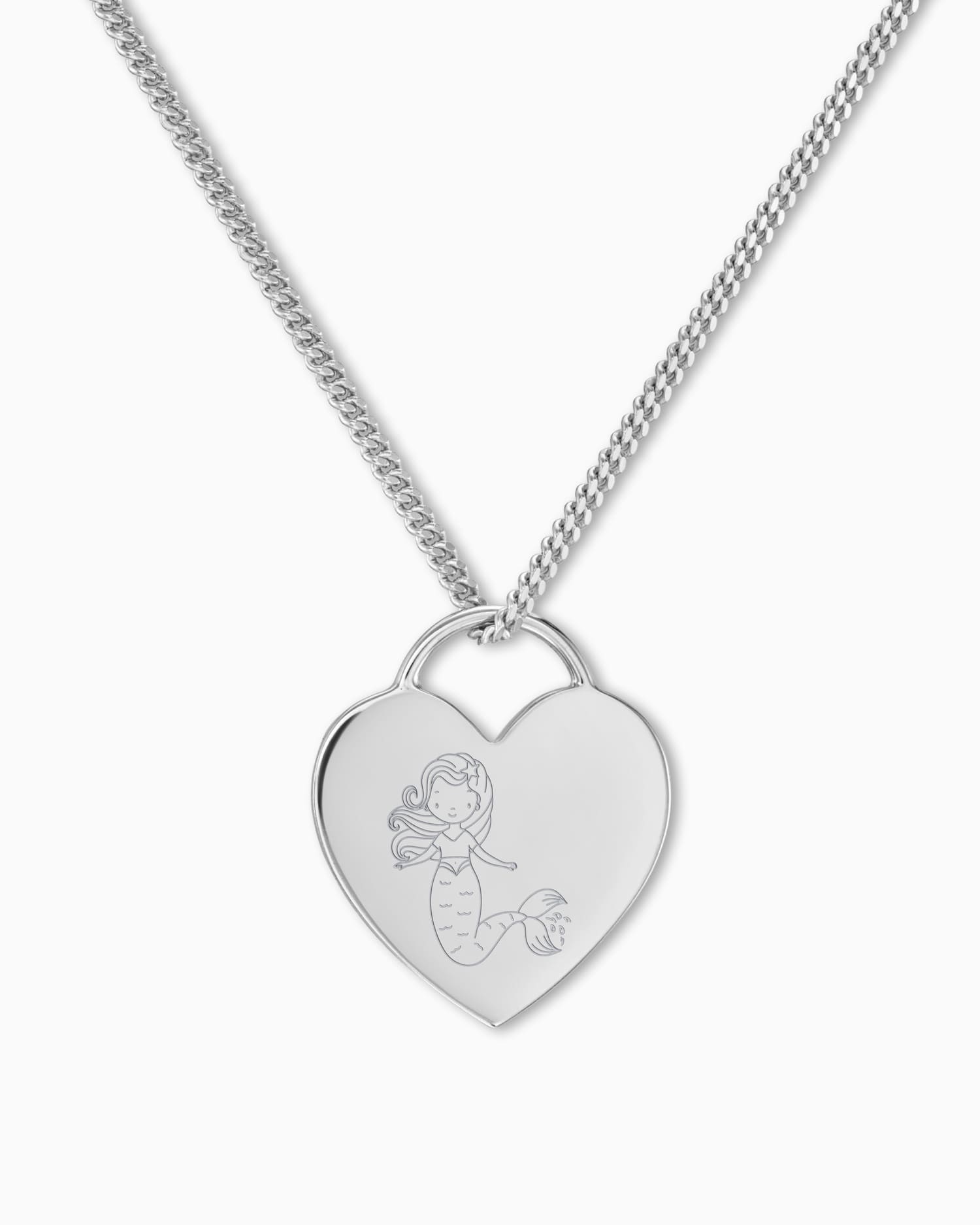 Child symbols heart necklace engraving plate pendant