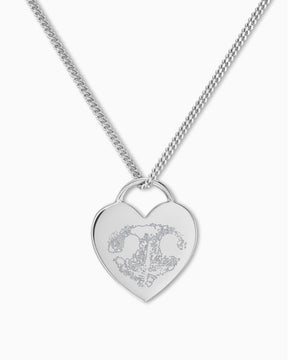 Nose print heart necklace engraving plate pendant