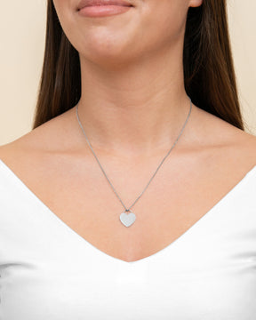 Graphic uploud heart necklace engraving plate pendant
