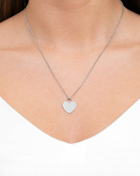 Birth flower heart necklace engraving plate pendant