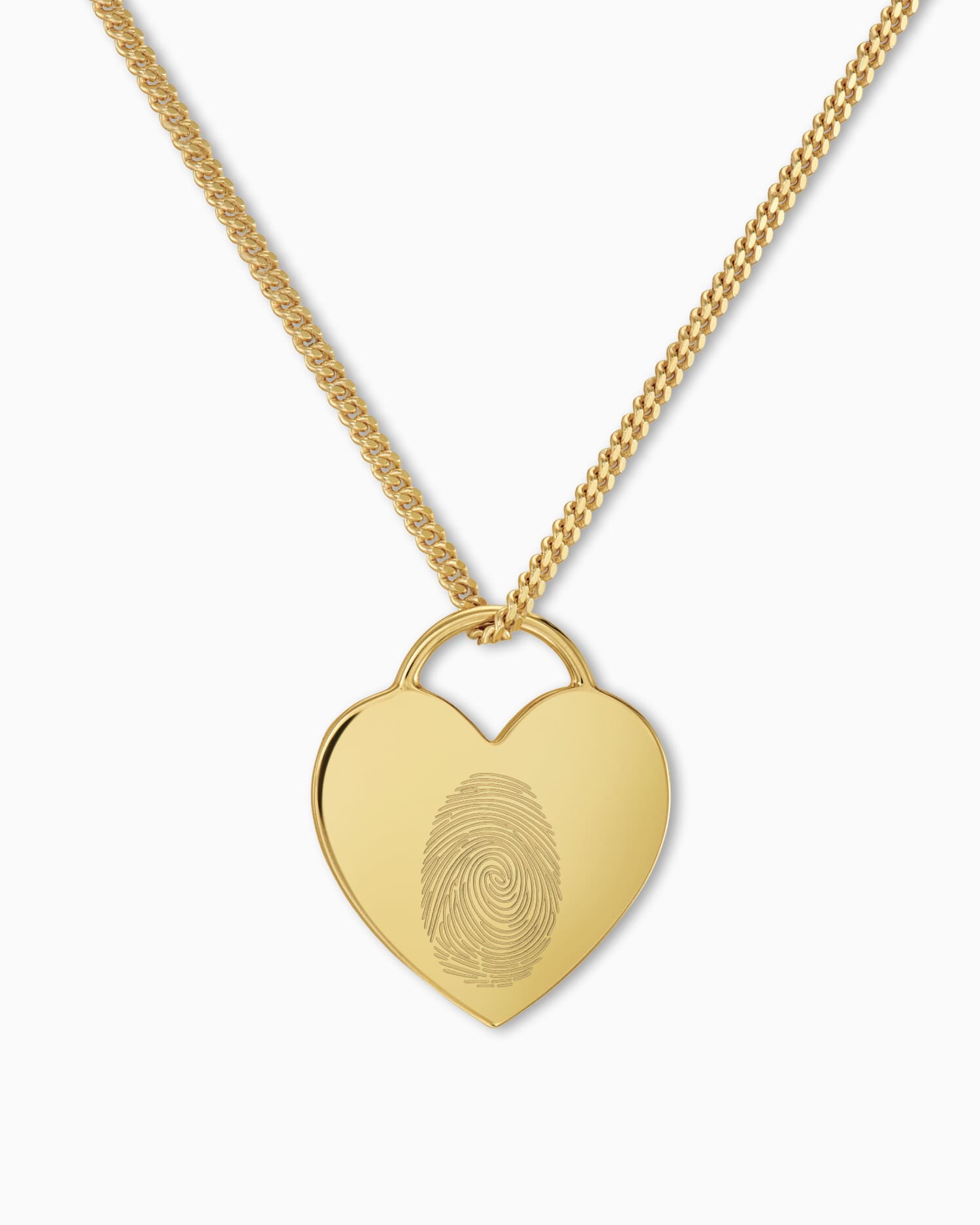 Fingerprint heart necklace engraving plate pendant