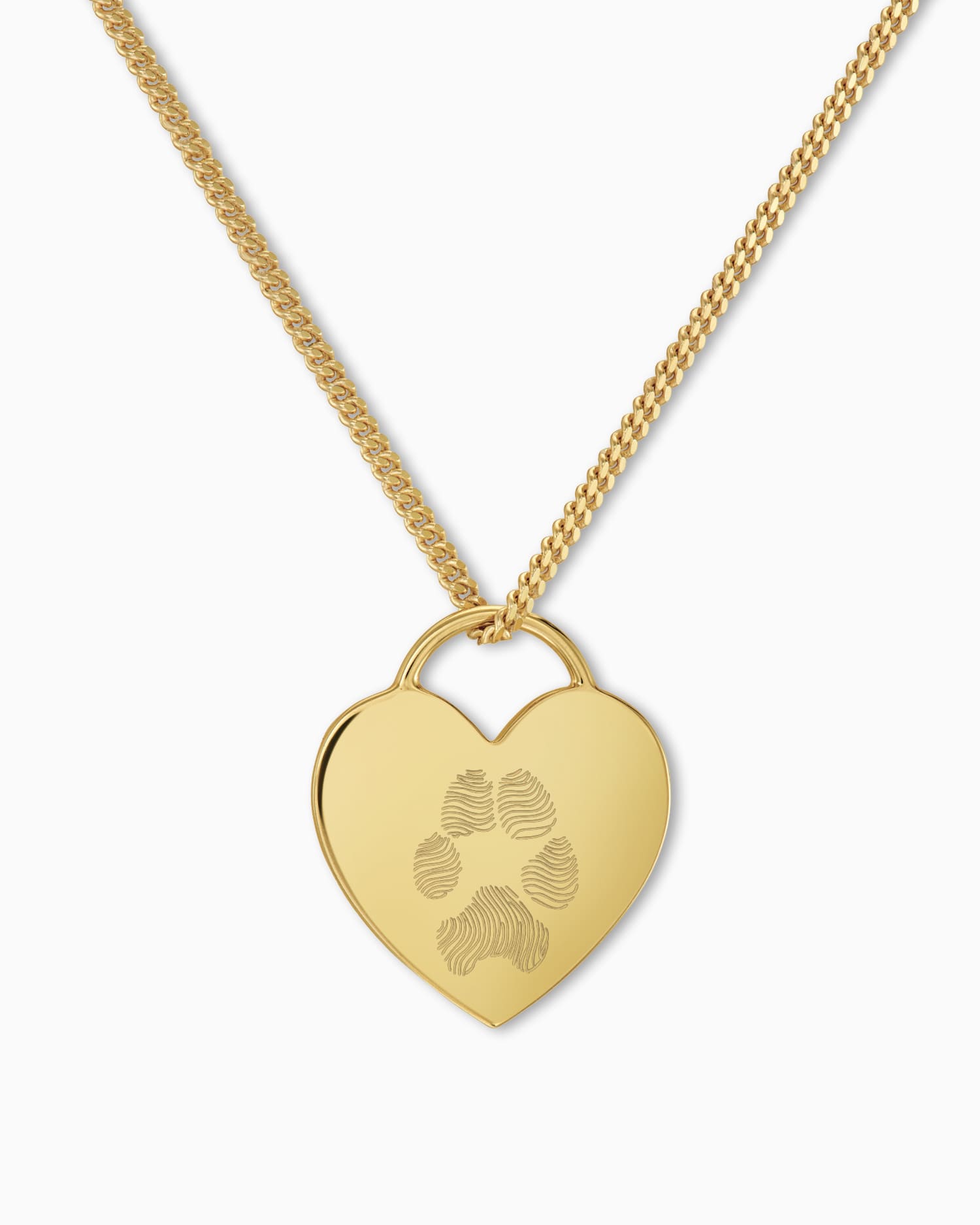 Paw print heart necklace engraving plate pendant - Gravurschmuck.de